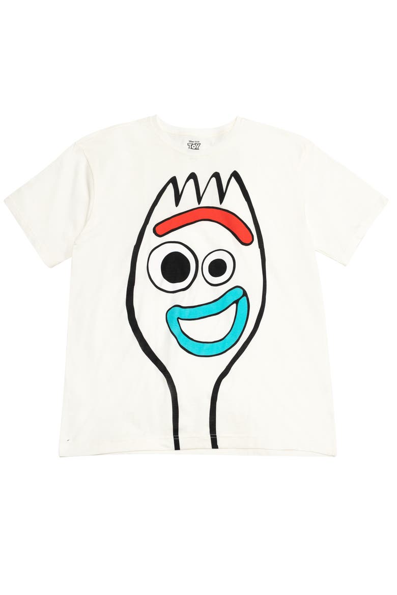 Toy Story Cosplay Short Sleeve T-Shirt, Main, color, Forky Off White