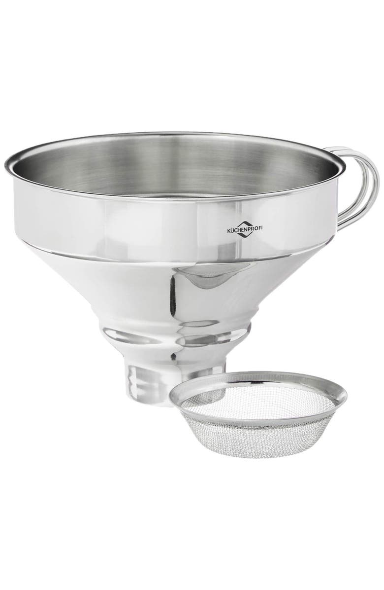 Kuchenprofi Funnel with Mesh Filter, Stainless Steel, 5-Inch Diameter, Main, color,