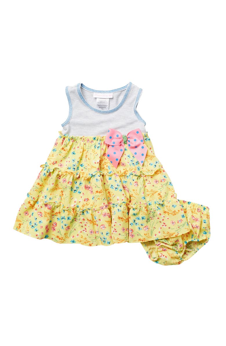 Iris & Ivy Sleeveless Tiered Printed Dress 2-Piece Set, Main, color,