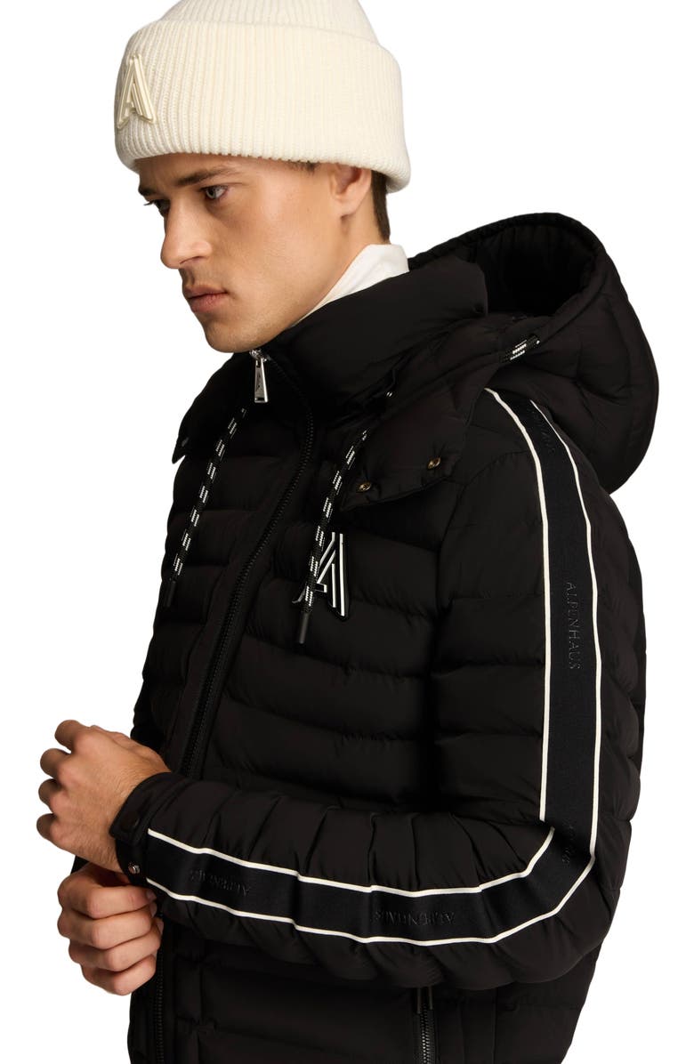 Alpenhaus Uriage Lightweight Bomber Puffer with Removable Hood, Alternate, color, Black