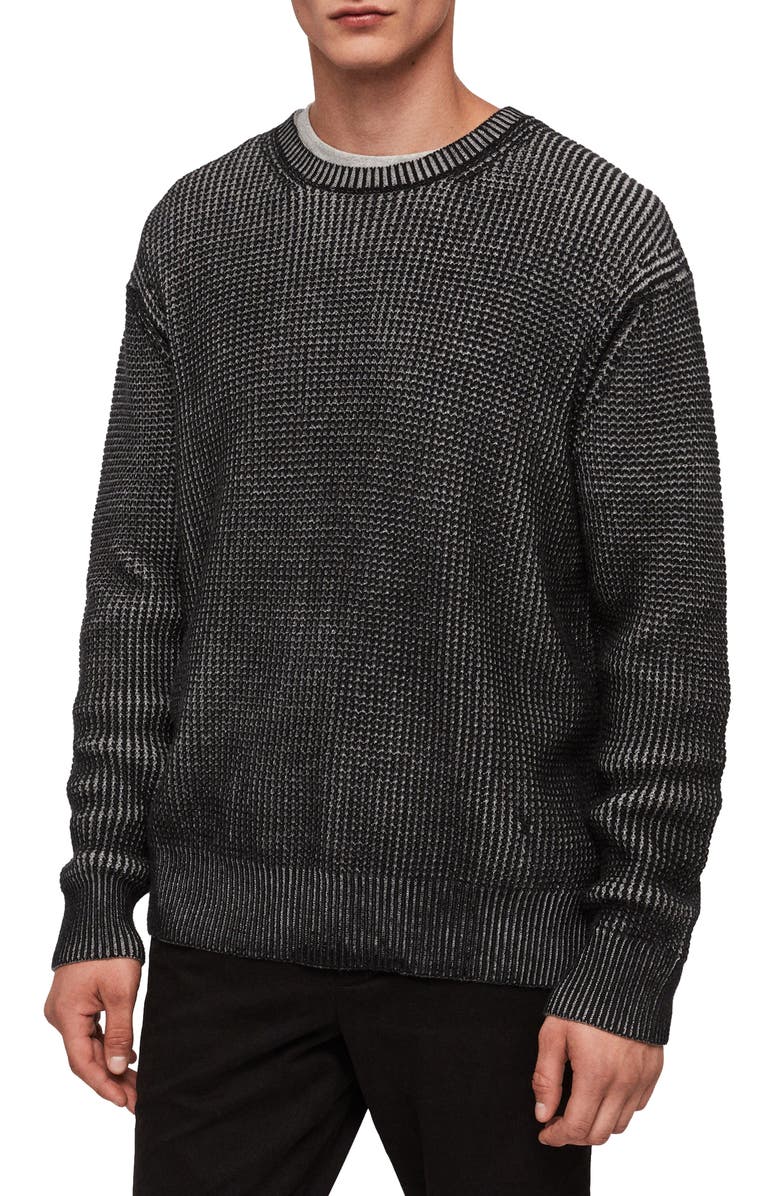 AllSaints Quarter Crewneck Sweater, Main, color,