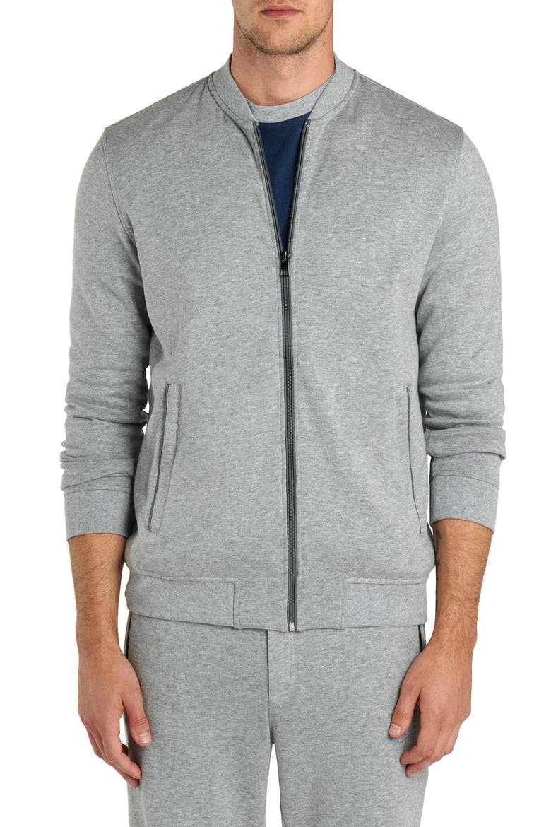 Comfort Zip Crewneck Sweatshirt, Main, color, PLATINUM