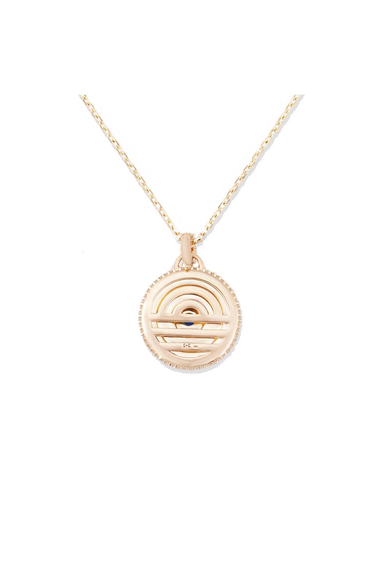 Evolve Stone Inlay Disk Pendant Necklace, Alternate, color, Purple- Gold