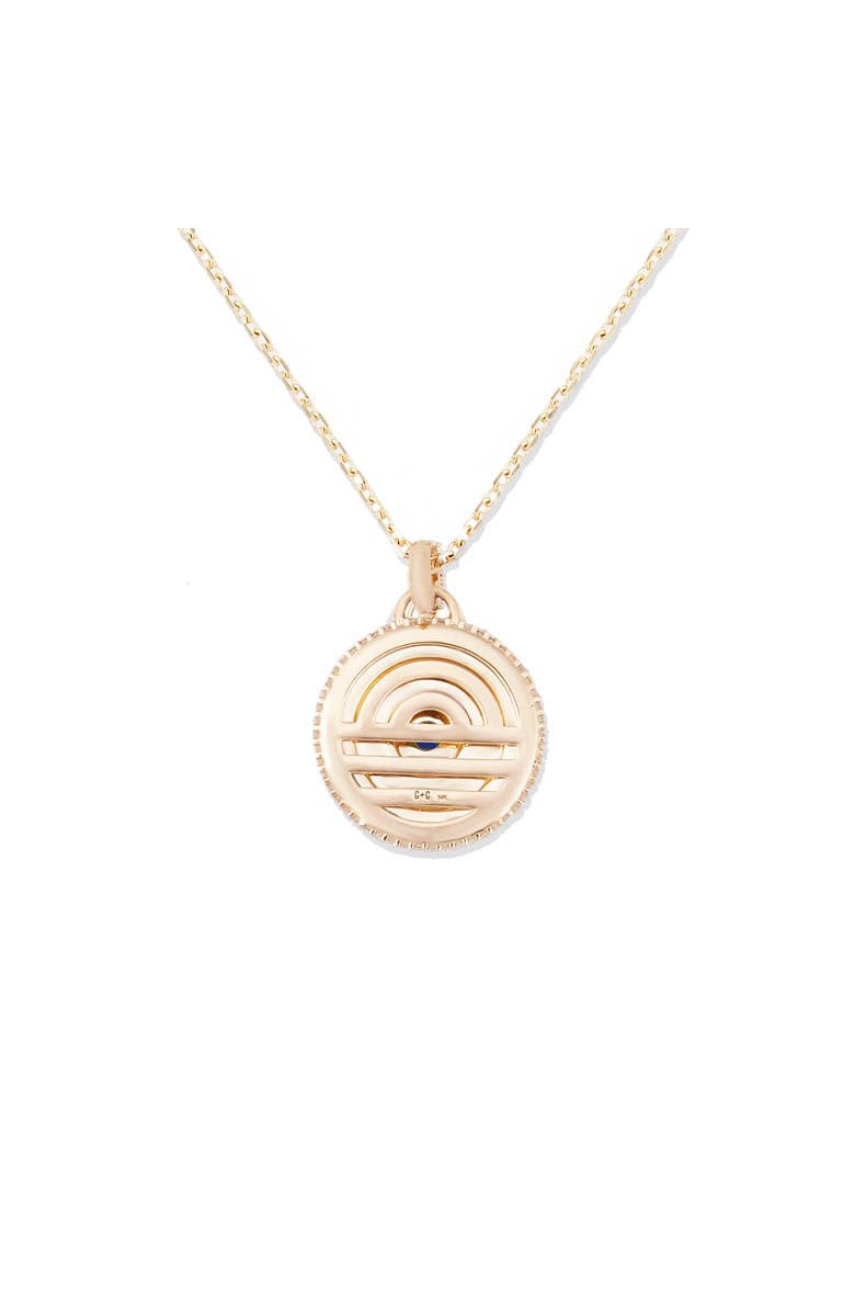 Campbell + Charlotte Evolve Stone Inlay Disk Pendant Necklace, Alternate, color, Purple- Gold