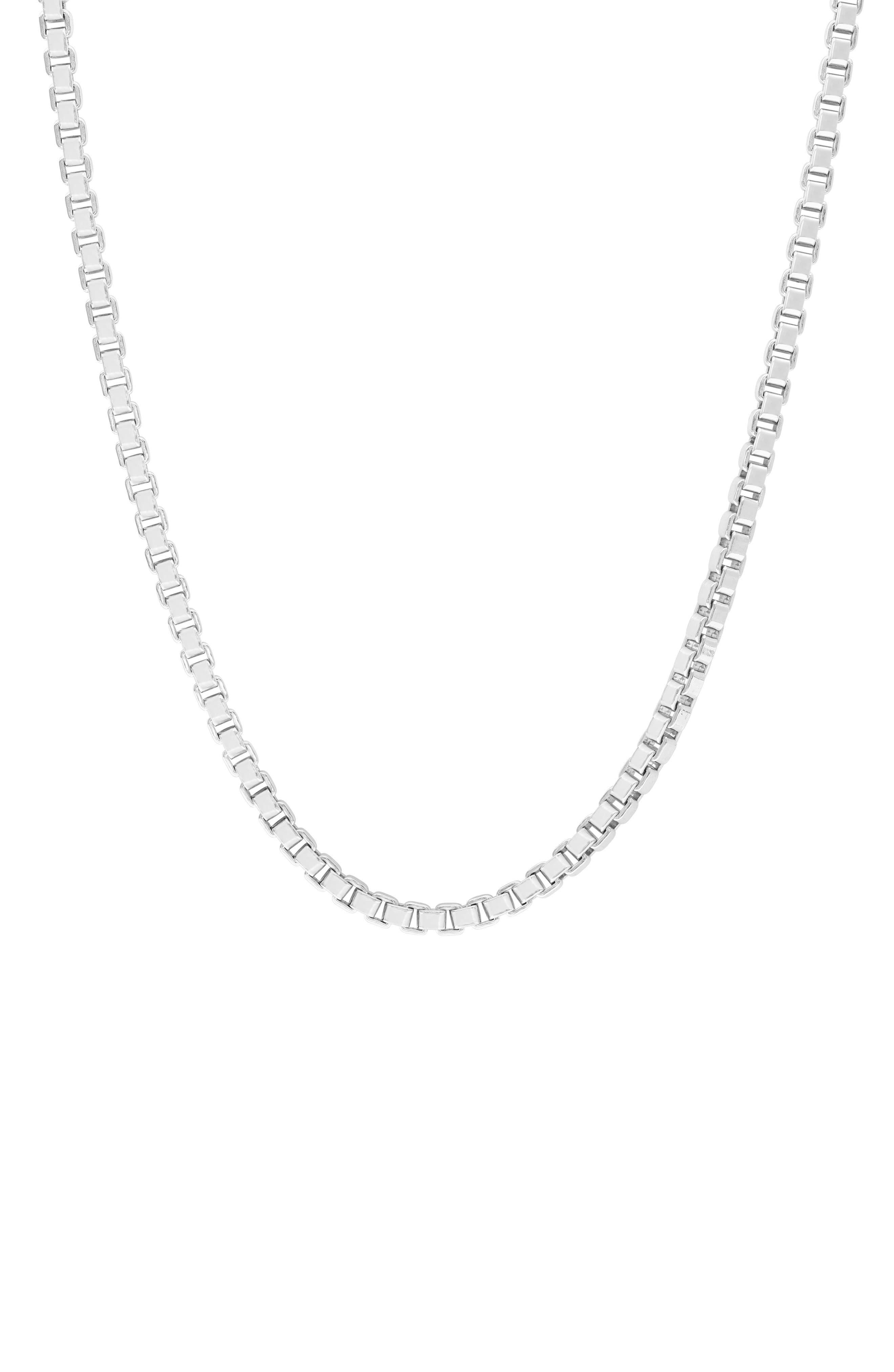 EFFY Men's Sterling Silver Box Chain Necklace
