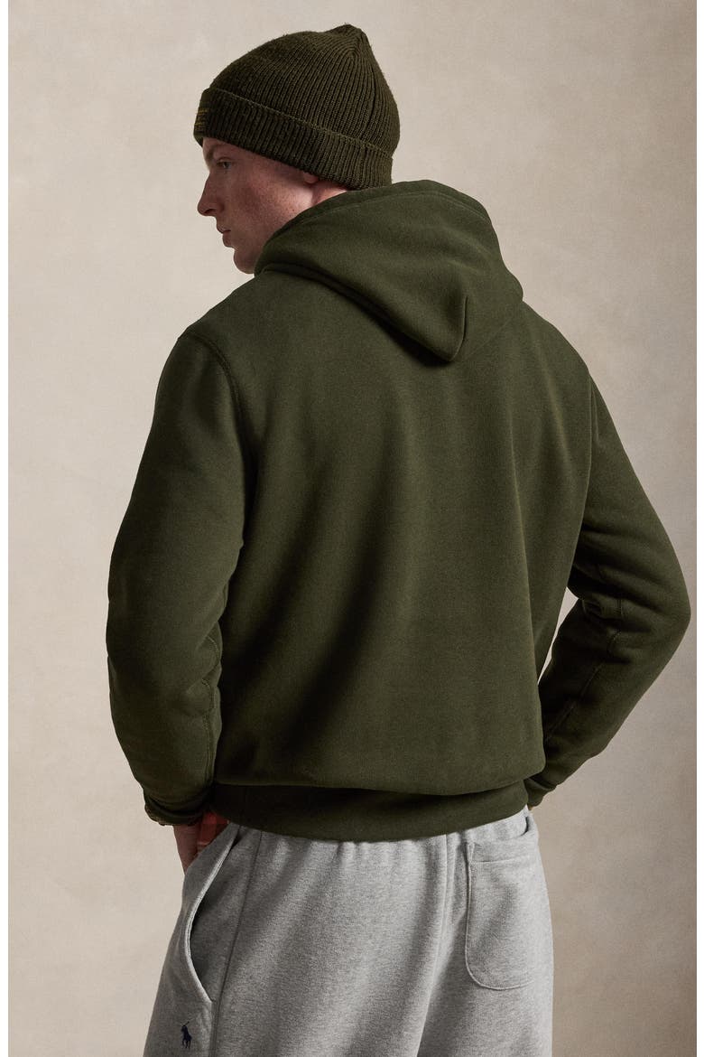 Fleece Hoodie, Alternate, color, COMPANY OLIVE