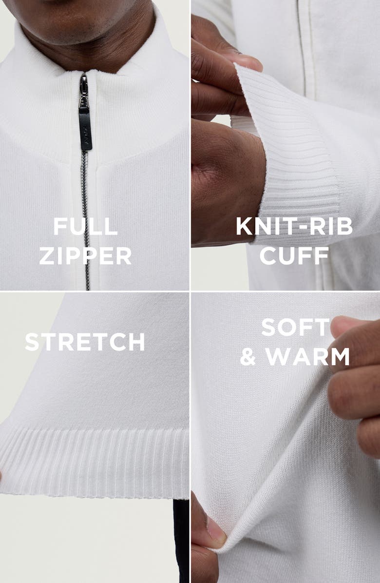 XRAY Mock Neck Full Zip Sweater, Alternate, color, Off White