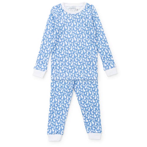 Shop Lila And Hayes Grayson Boys' Pajama Pant Set In Easter Time Blue