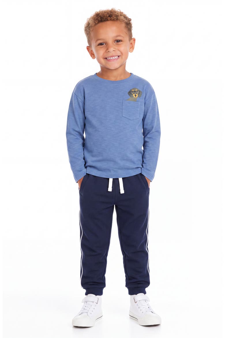 Kids' Dog Pocket Long Sleeve T-Shirt, Alternate, color, BLA-BLUE DOG