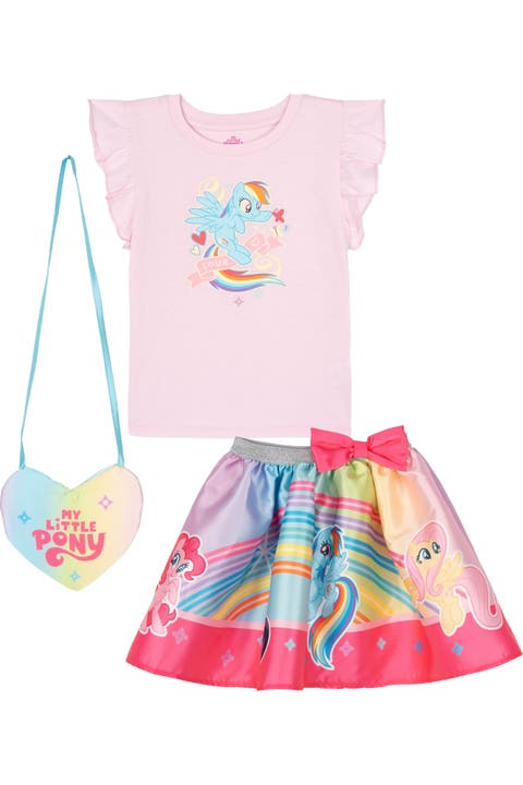 Satin Skirt and Top Set with Bag