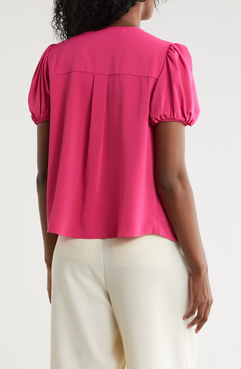 Nicole Miller Round Neck Short Sleeve Top, Alternate, color, Pink Yarrow