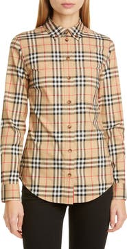 Burberry Lapwing Vintage Check Stretch Cotton Shirt