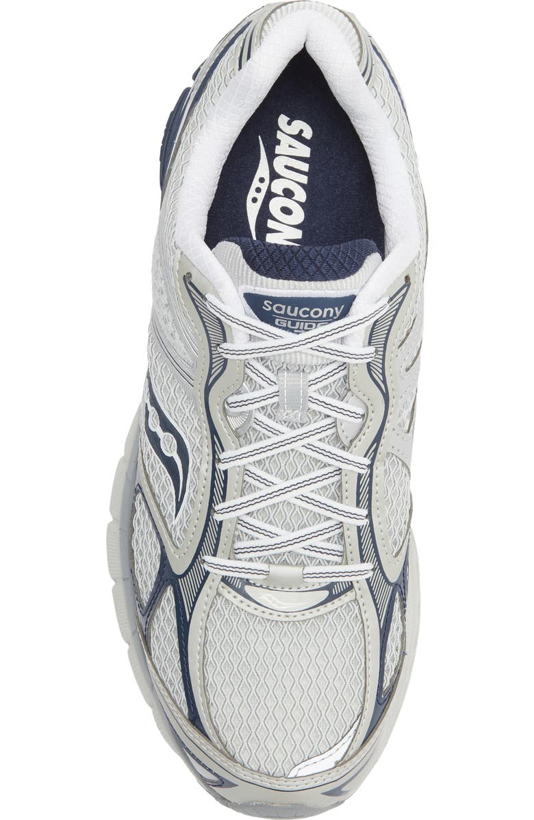 Saucony Gender Inclusive ProGrid Guide 7 Sneaker, Alternate, color, Oyster/ Navy