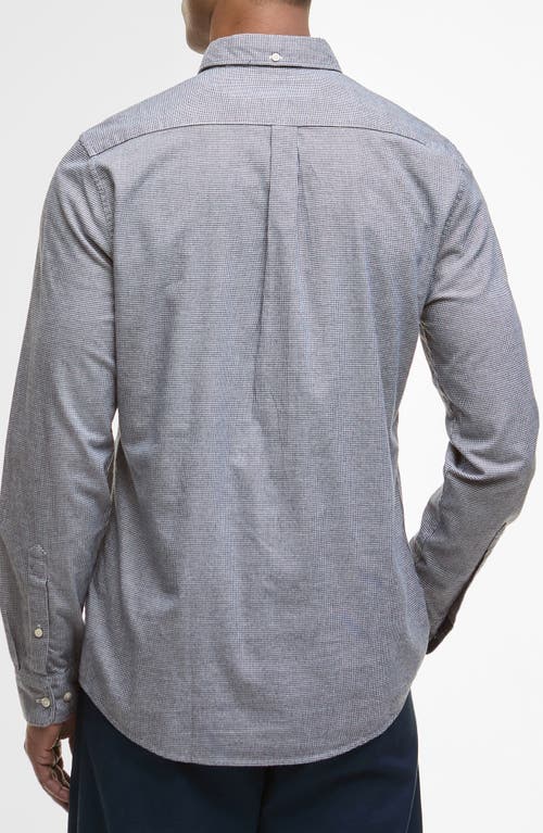 Barbour Huntly Mini Houndstooth Check Cotton Button-down Shirt In Blue