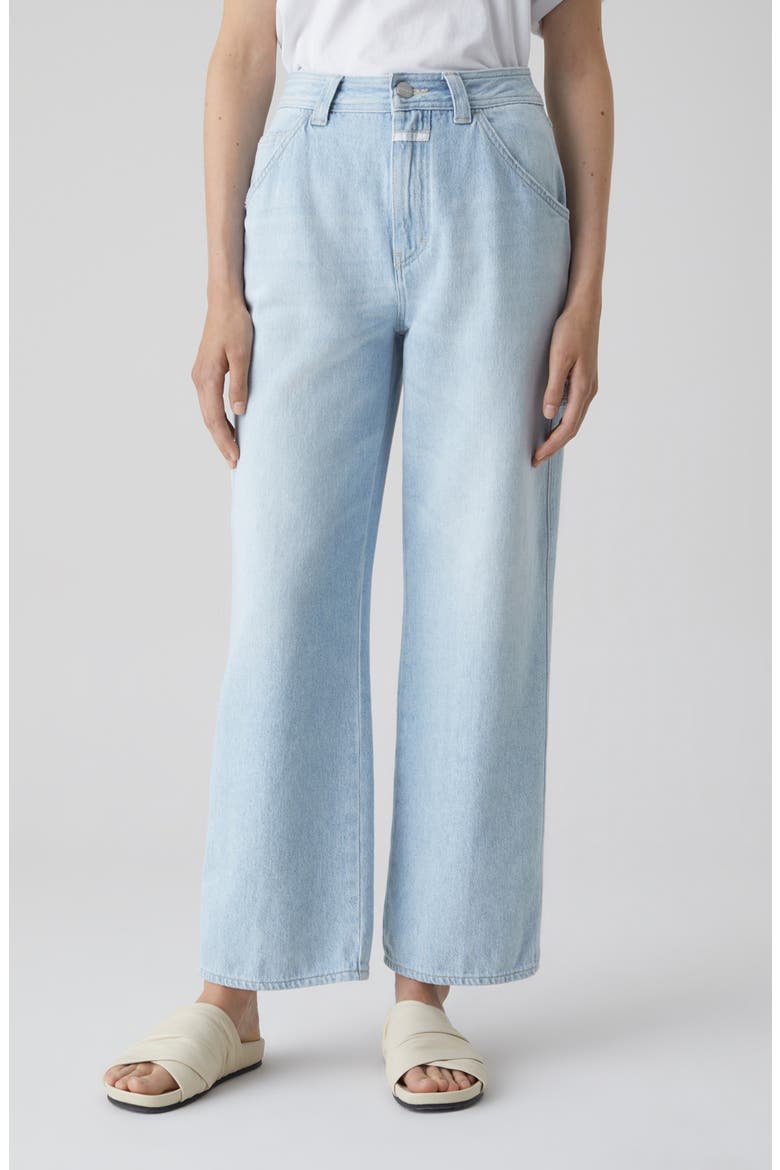 Carpenter Wide Leg Cotton Jeans, Main, color, LIGHT BLUE