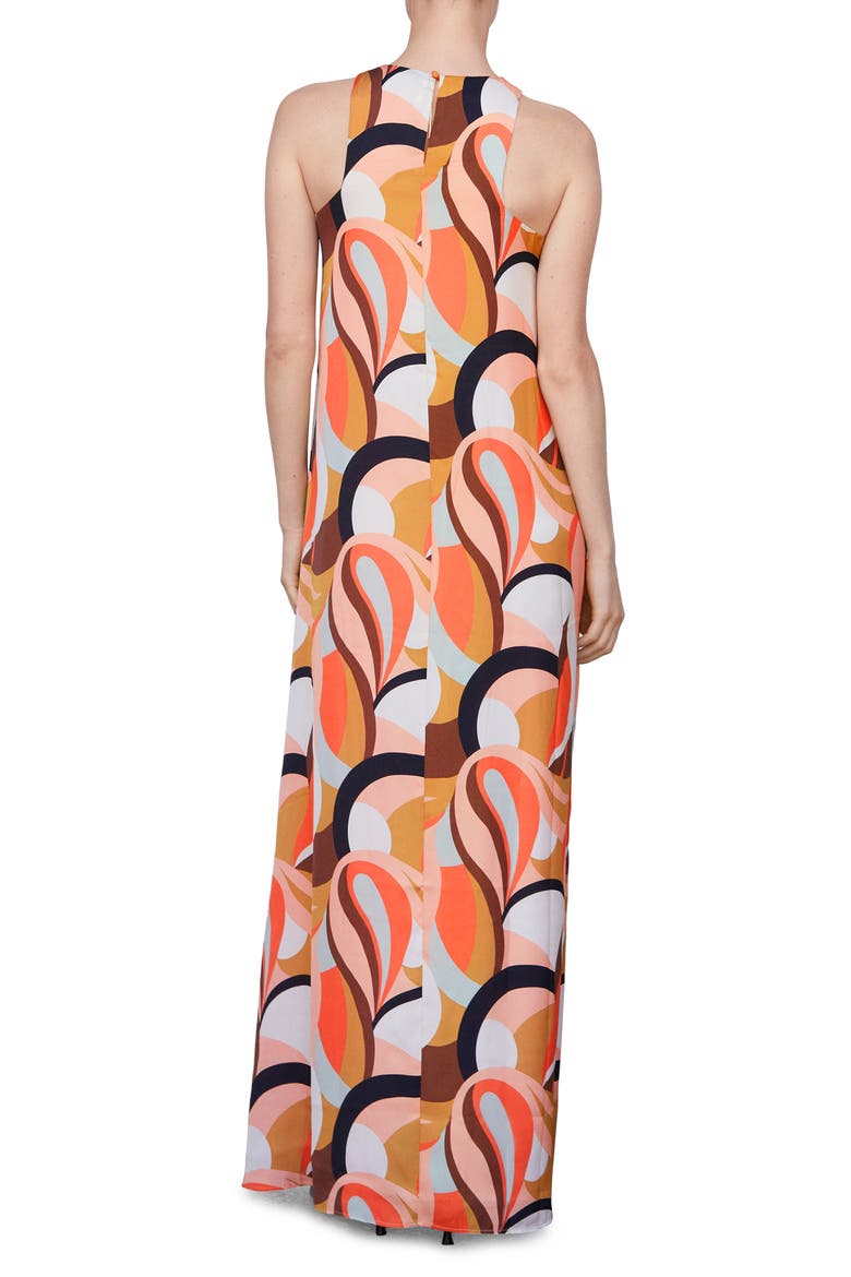 Abstract Print Cocktail Dress, Alternate, color, SALMON