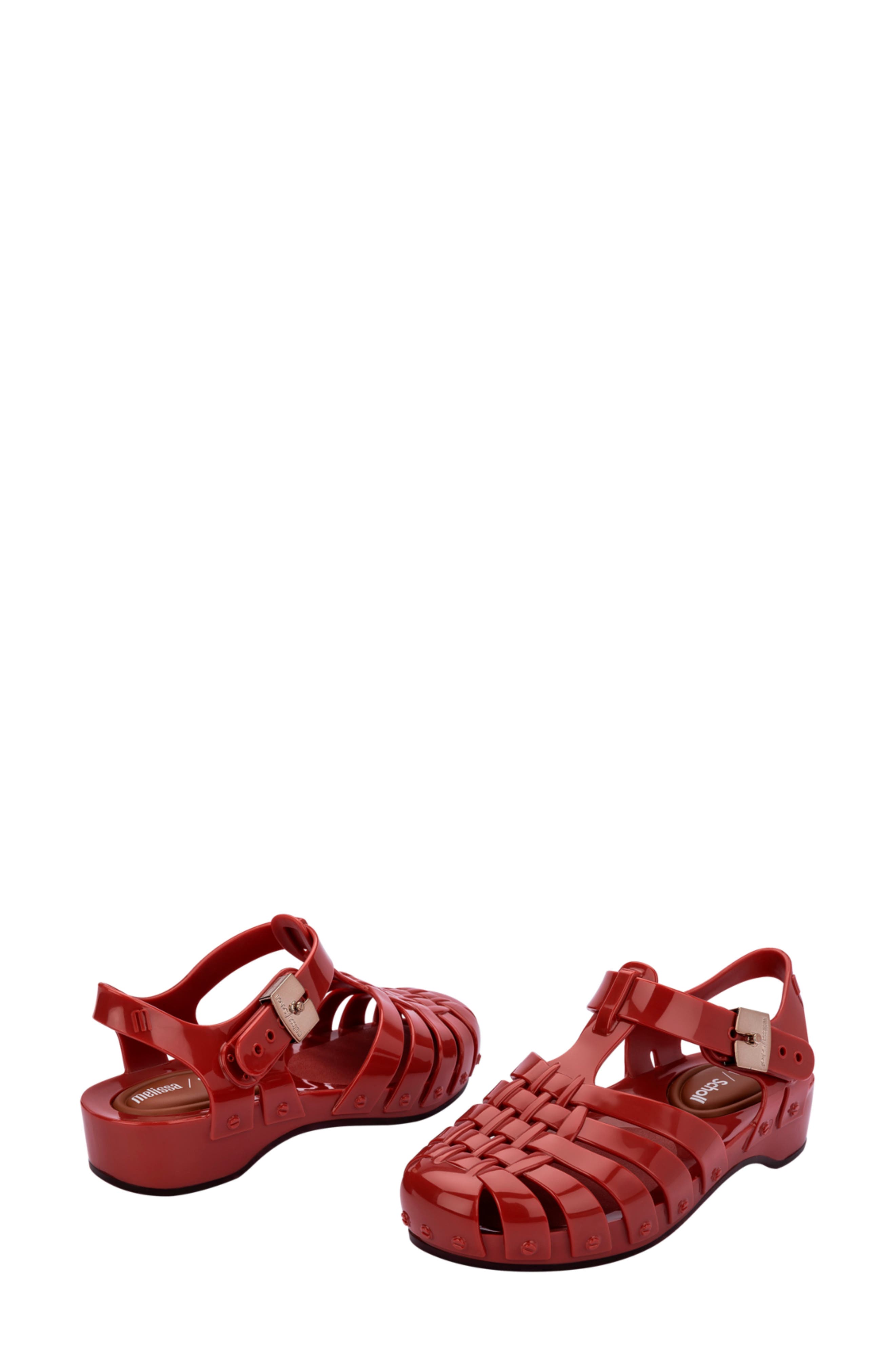 x Scholl Possession Pescura Ankle Strap Platform Fisherman Sandal, Alternate, color, RED