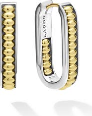 LAGOS Two-Tone Linear Hoop Earrings