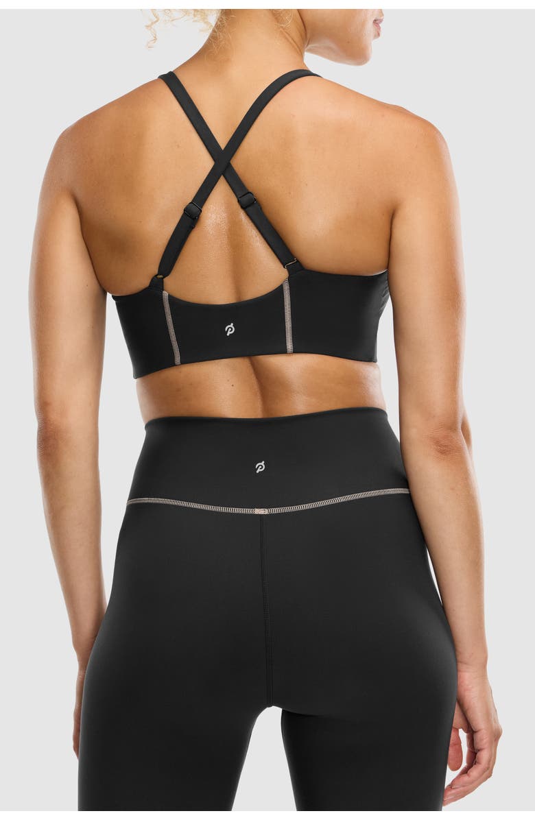 Peloton Cadent V-Neck Bra, Alternate, color, Black