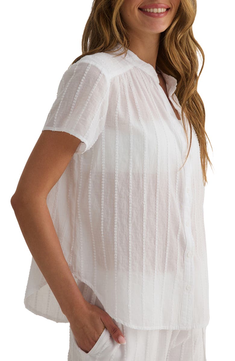 Bella Dahl Embroidered Stripe Cotton Button-Up Shirt, Alternate, color,