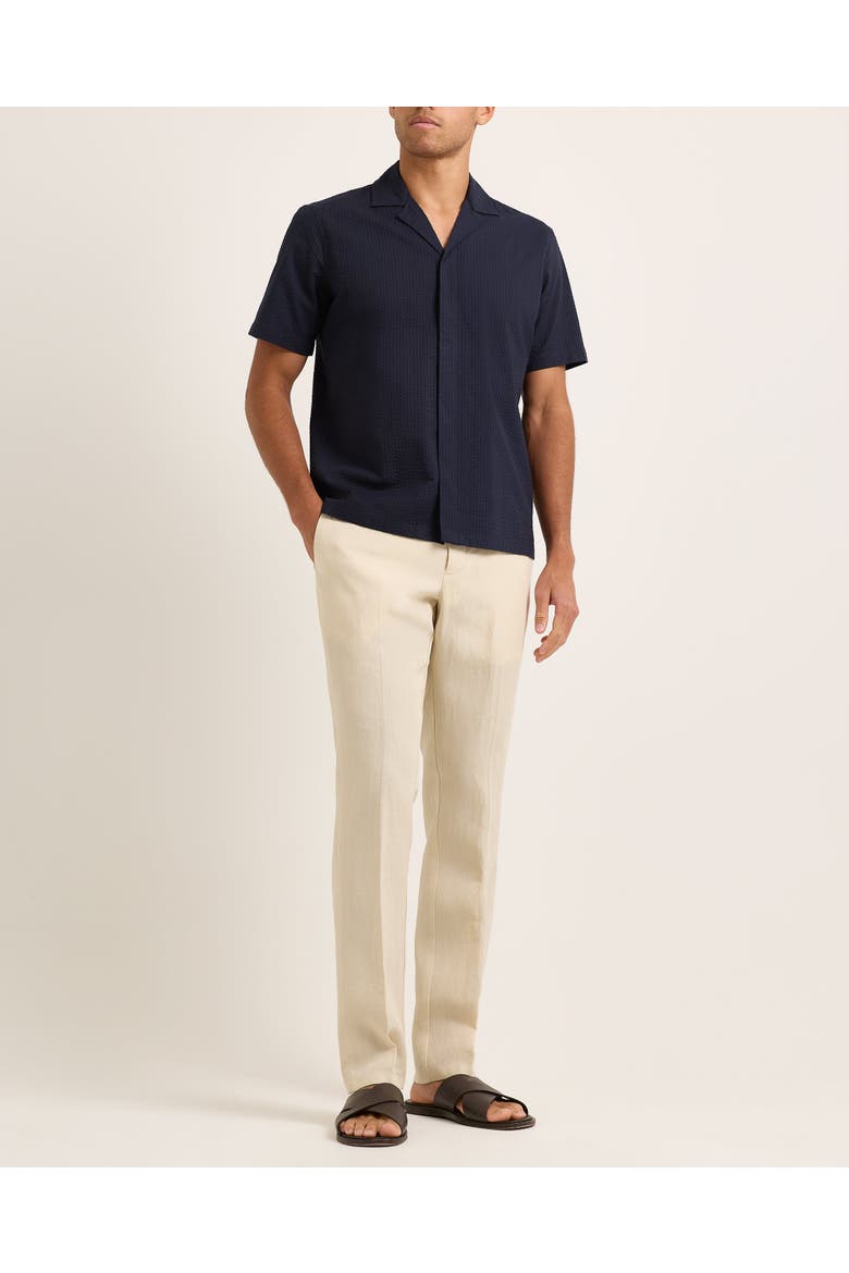 Maitan Seersucker Relaxed-Fit Shirt, Main, color, Night Iris