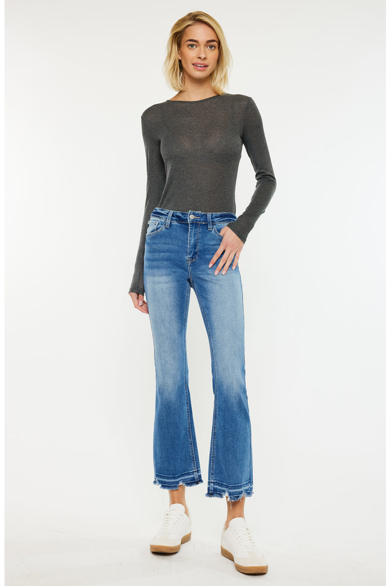 Volumina Essentials High Rise Crop Bootcut Jeans, Alternate, color, Medium Wash