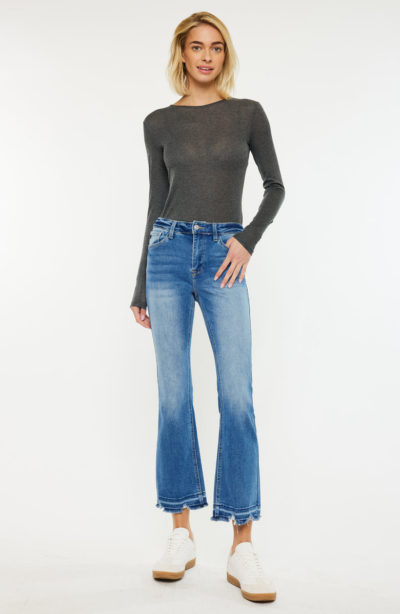 KanCan Volumina Essentials High Rise Crop Bootcut Jeans, Alternate, color, Medium Wash