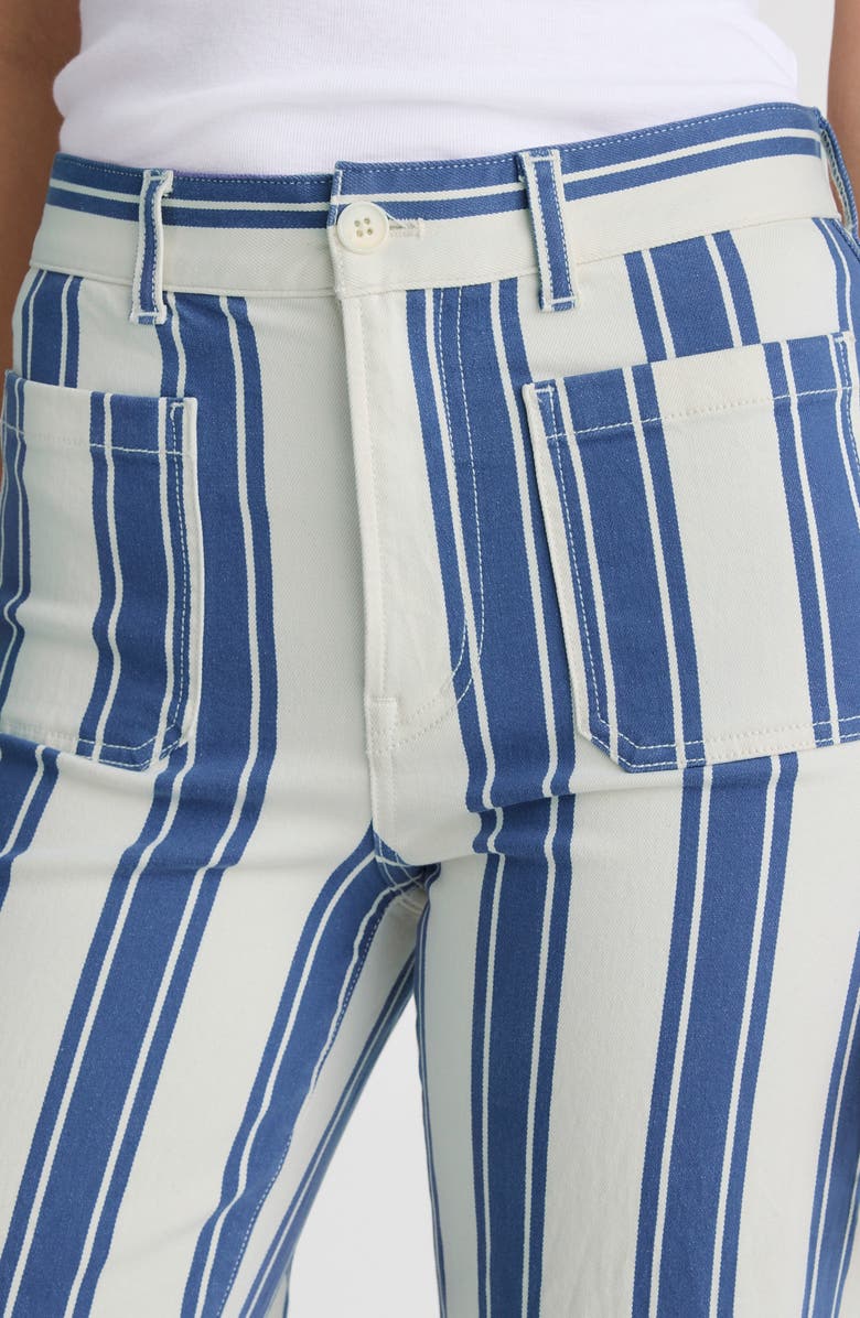 Madewell The Emmy Stripe Patch Pocket Wide Leg Pants, Alternate, color, Waterfall Stripe