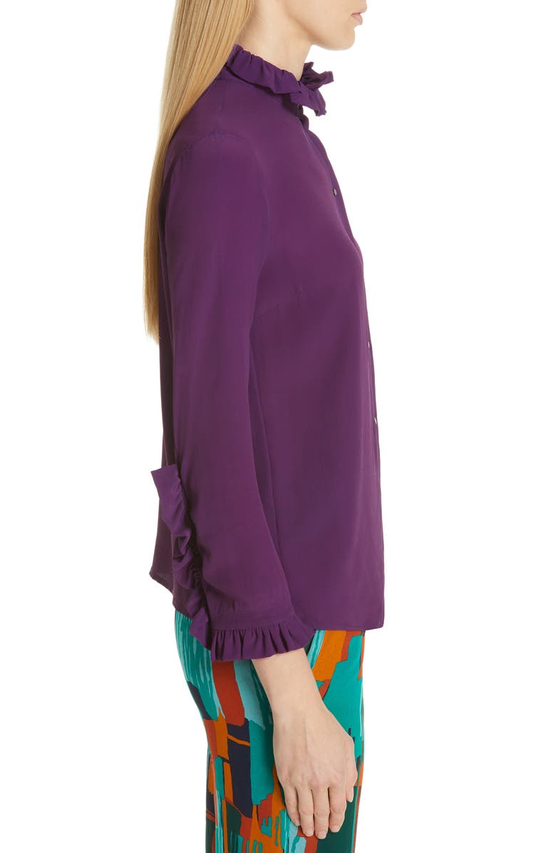 Roseanna Jacques Ruffle Trim Blouse, Alternate, color, 