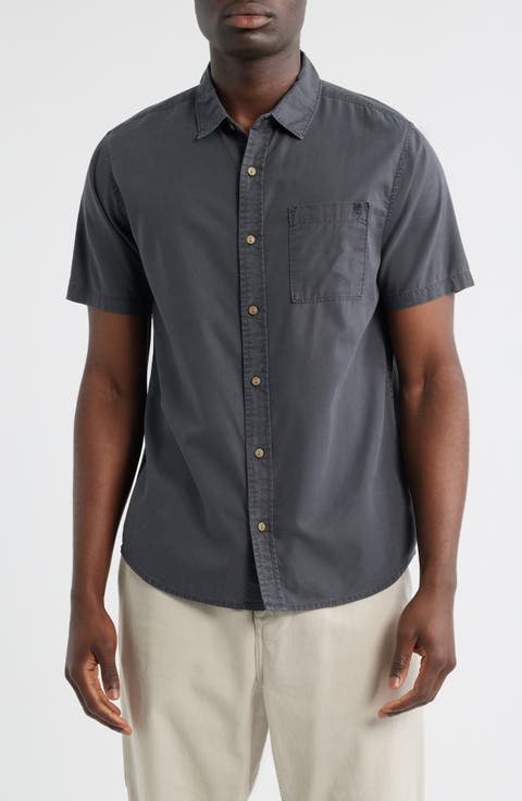 Made to Fade Short Sleeve Cotton & Lyocell Button-Up Shirt