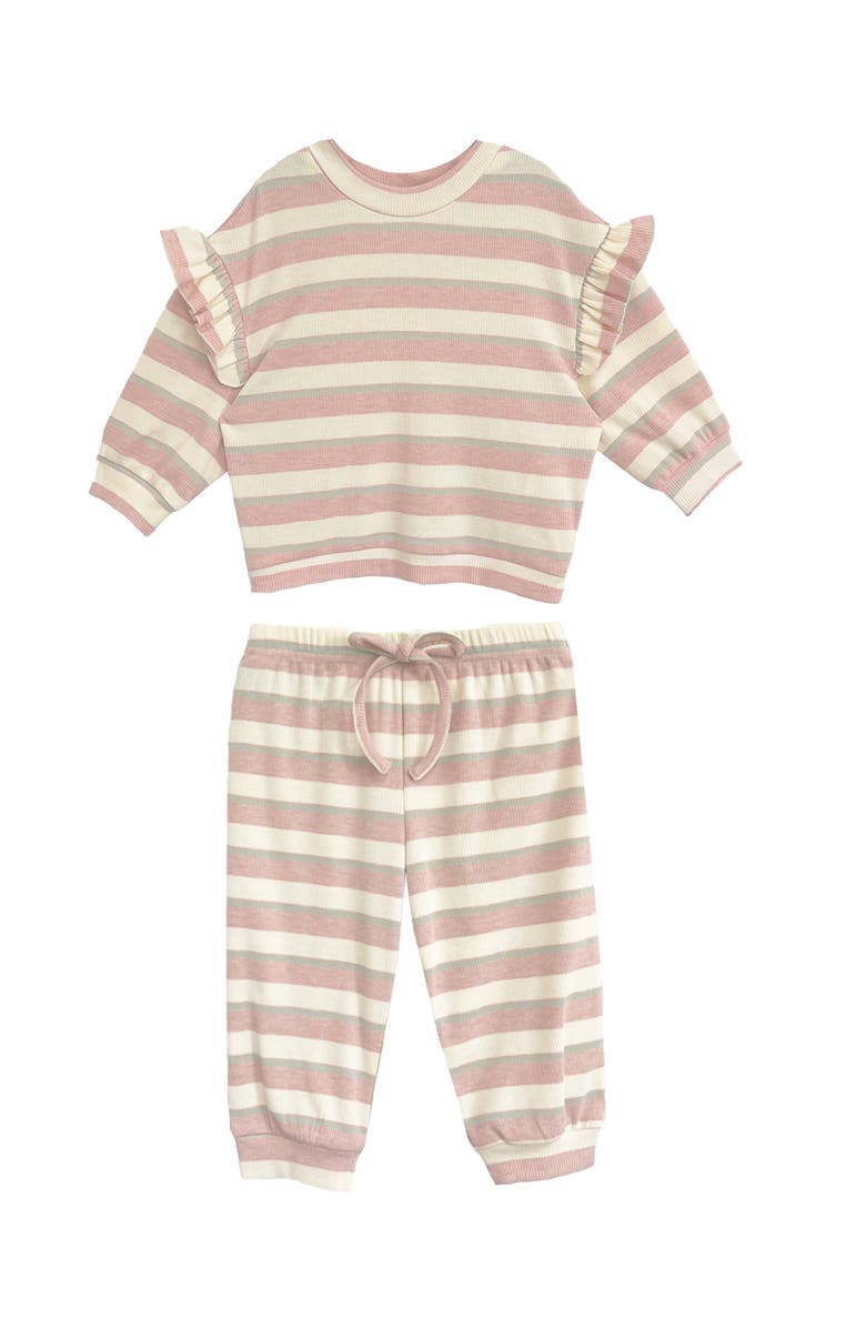 Mabel + Honey Candy Stripe Two Piece Set, Main, color, Pink