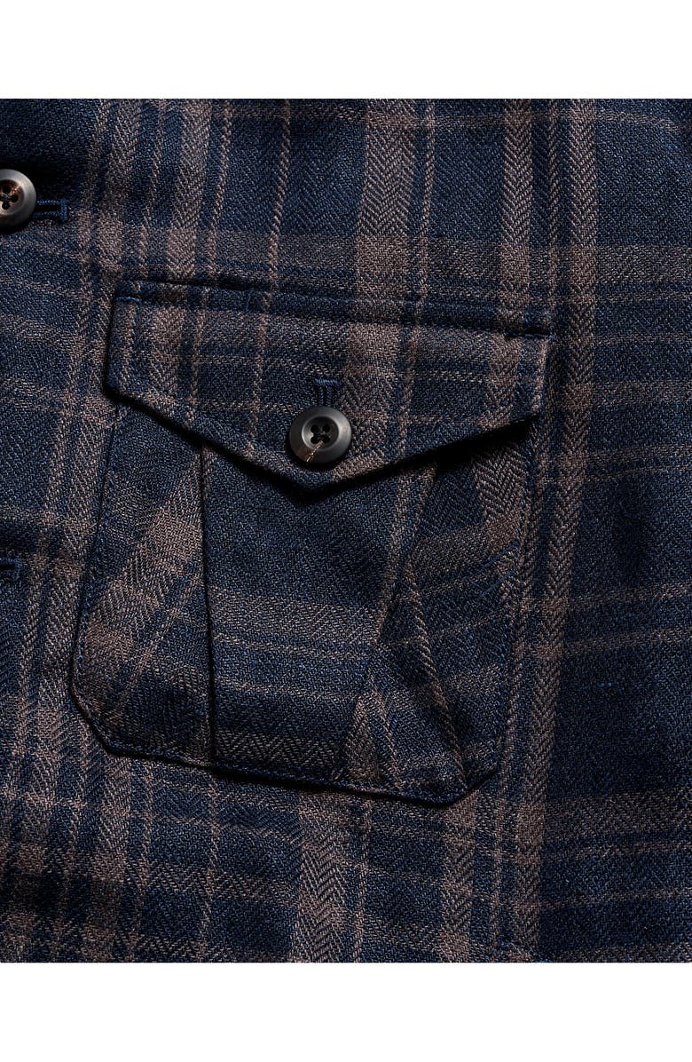 Billy Reid Plaid Linen Trucker Jacket, Alternate, color, Carbon Blue Multi