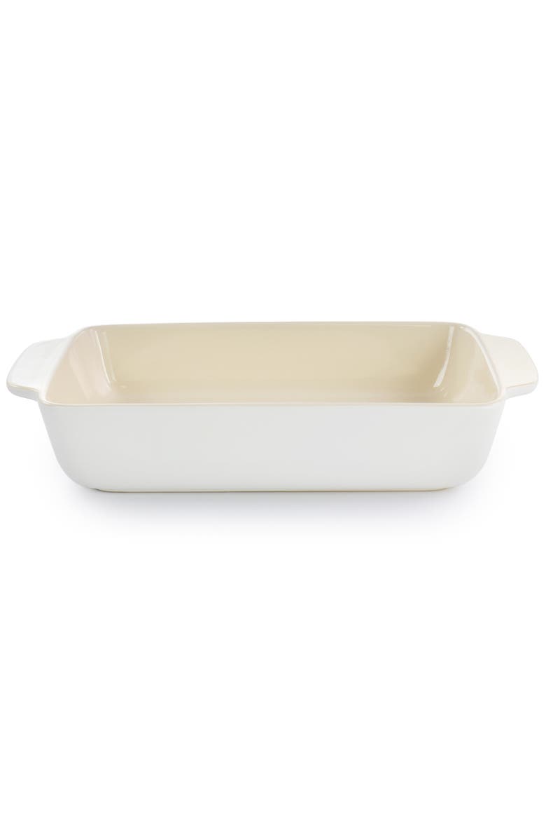 4 Quart Rectangular Stoneware Bake Pan, Alternate, color, White