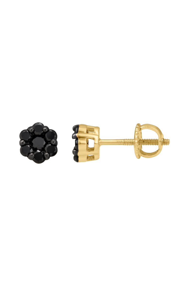 Obsidian 0.35 Cts Black Diamond Cluster Studs 10K Gold Earrings, Main, color, 10K Yellow Gold