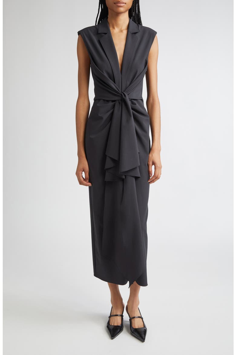 Padma Plunge Neck Dress, Main, color, BLACK