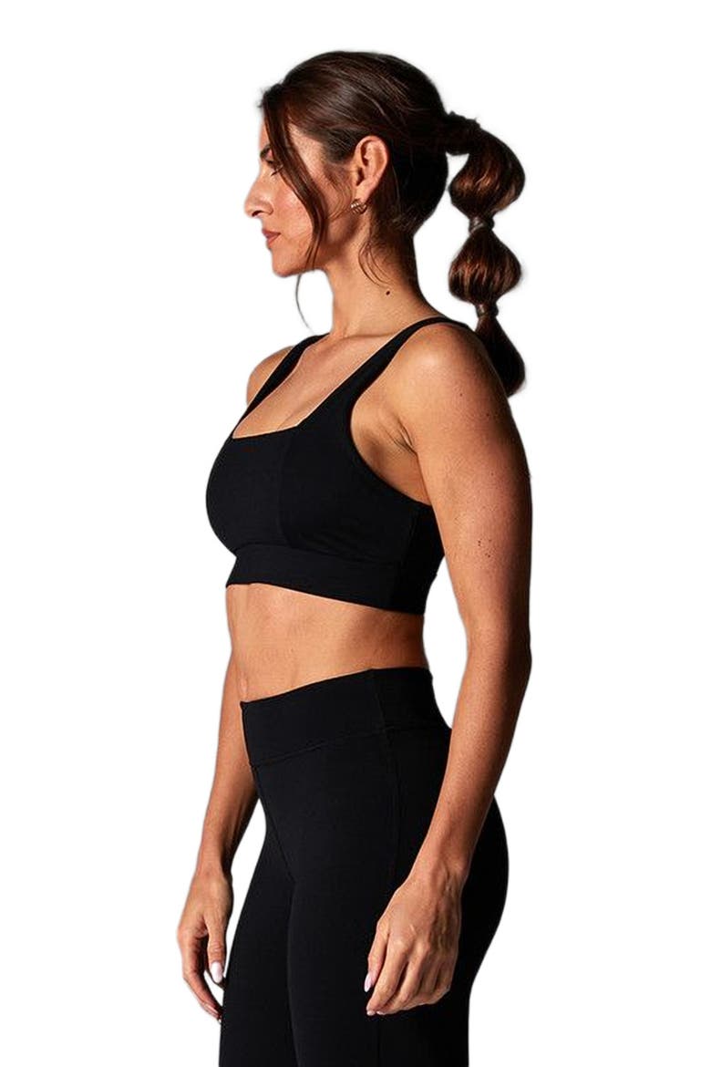 Square Neck Bra, Alternate, color, EBONY