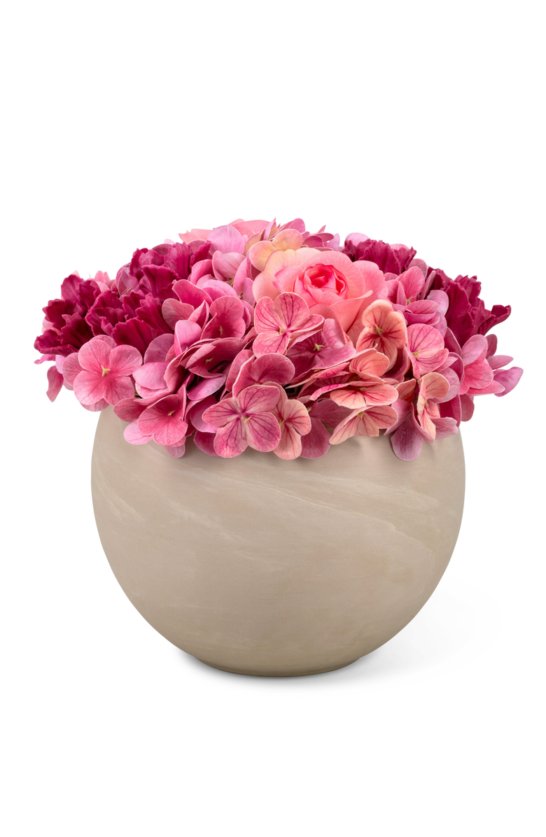 CocoBella Lyra RealTouch Snowball Hydrangea Arrangement, Main, color, Blush