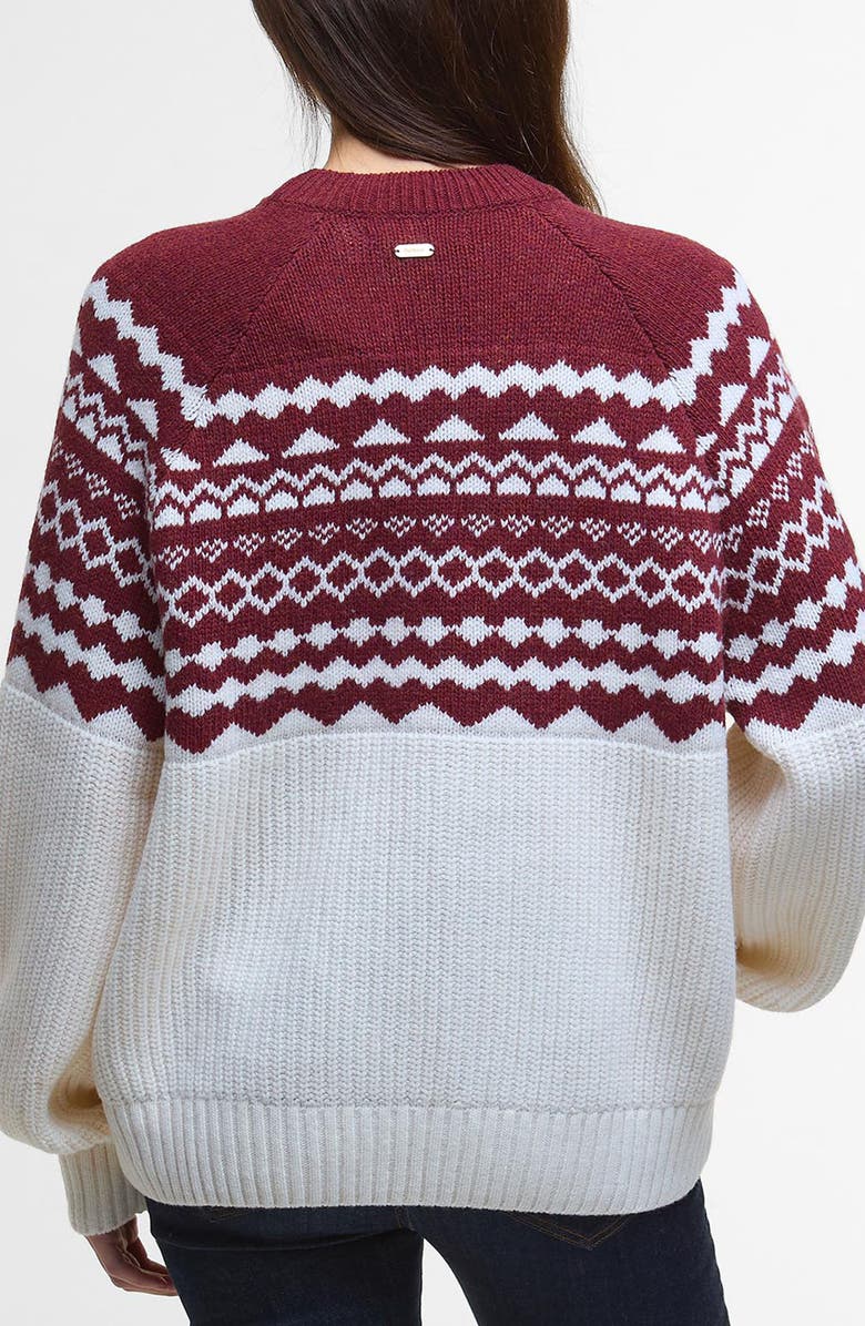 Barbour Mabel Fair Isle Wool Blend Sweater, Alternate, color, Burgundy Multi