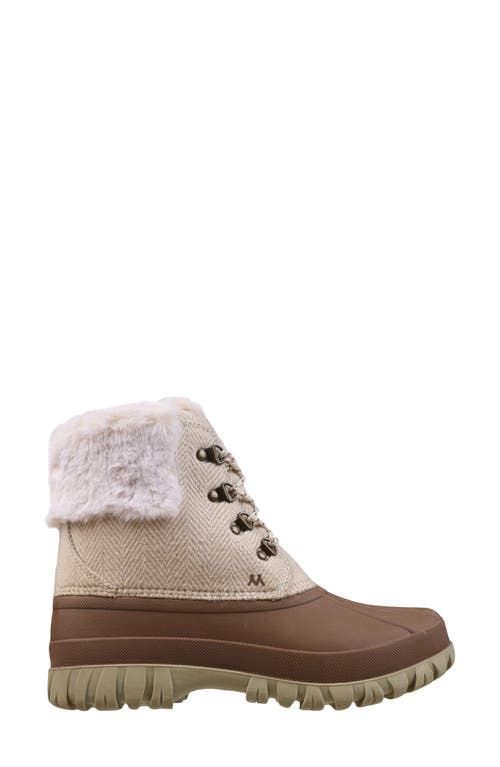 Mykos Faux Fur Lined Duck Boot In Brown