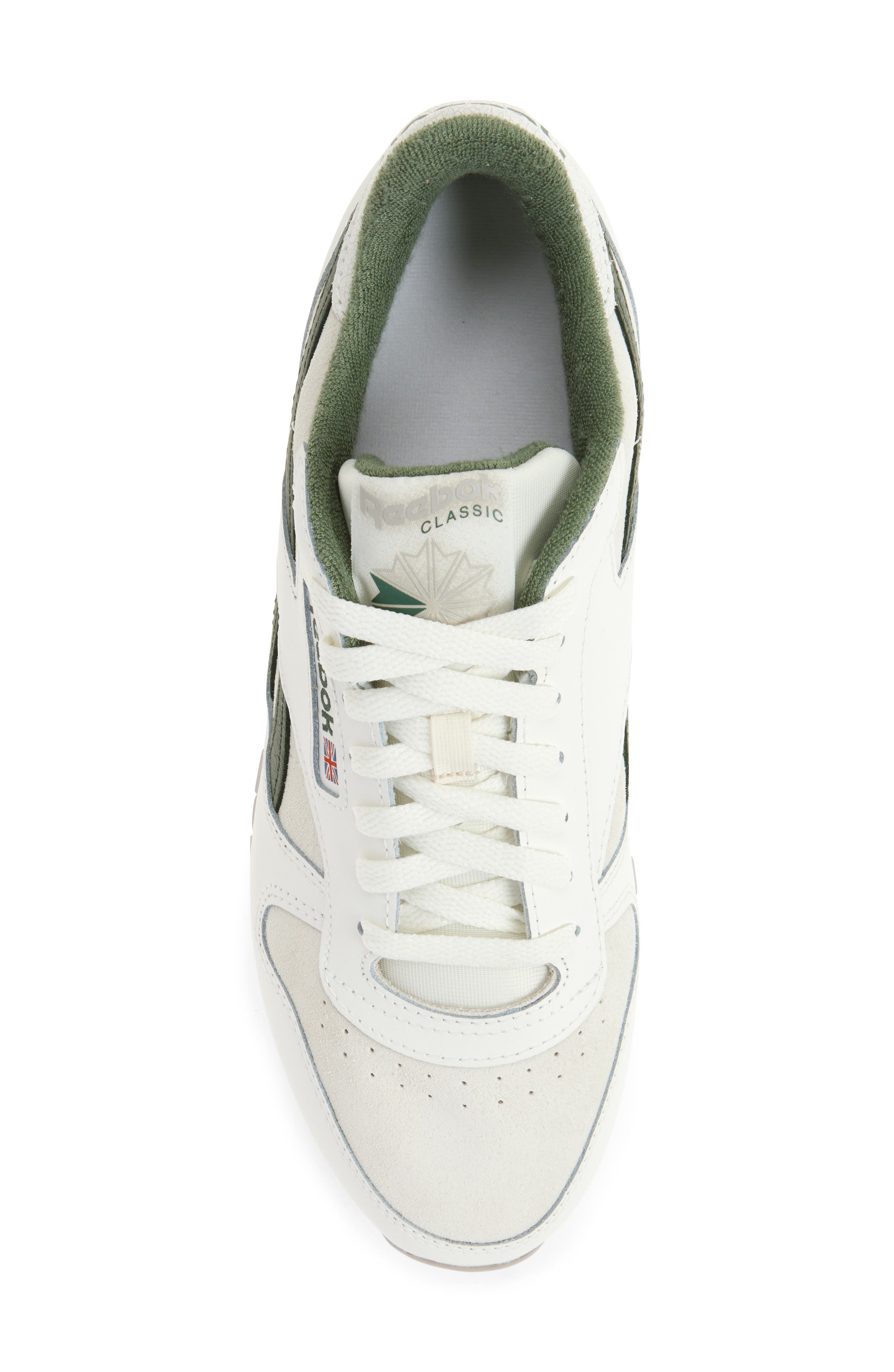 Reebok Classic Leather Sneaker, Alternate, color, Chalk/ Chalk/ Breakaway Green