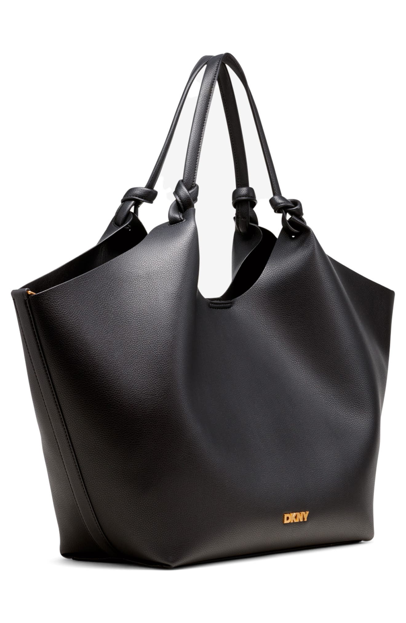 DKNY Paula Large Tote Bag, Alternate, color, Black/ Gold