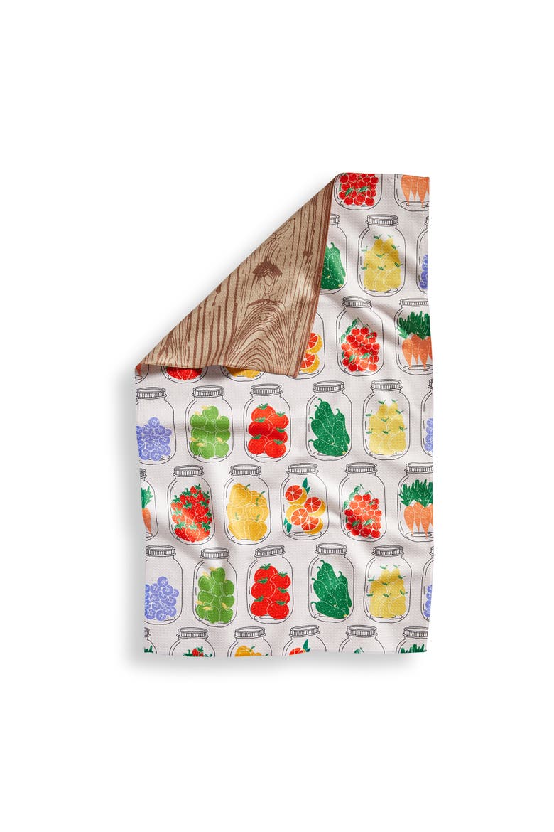 Super Absorbent Kitchen Towel Produce Jars Dishtowels Multi 80% Recycled Polyester 18x30 in, Main, color, Multicolored
