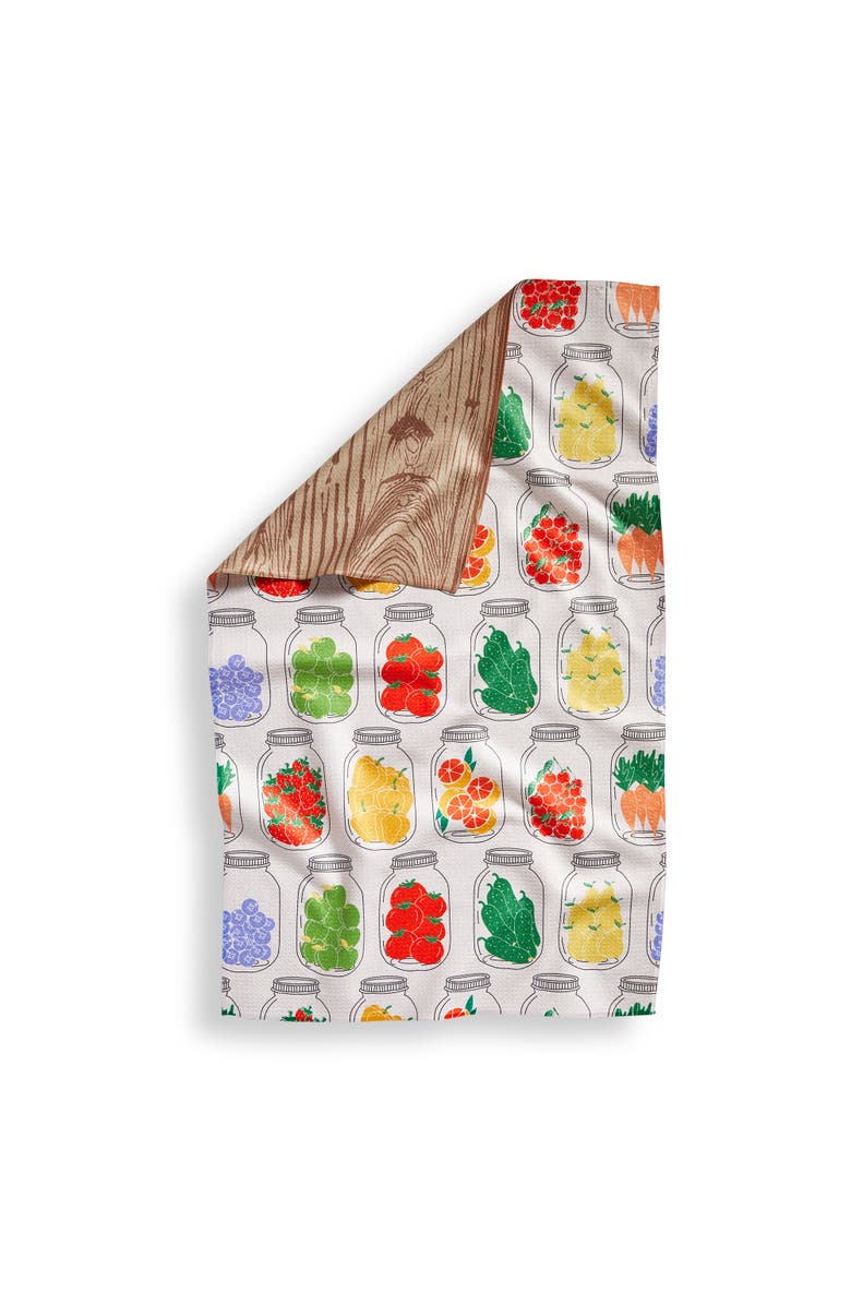 tag Super Absorbent Kitchen Towel Produce Jars Dishtowels Multi 80% Recycled Polyester 18x30 in, Main, color, Multicolored