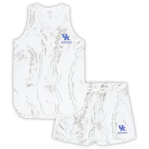 Women's Profile White Kentucky Wildcats Plus Size Marble Tank and Shorts Set