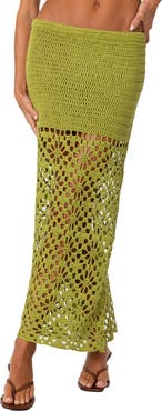 EDIKTED Ida Open Knit Maxi Skirt