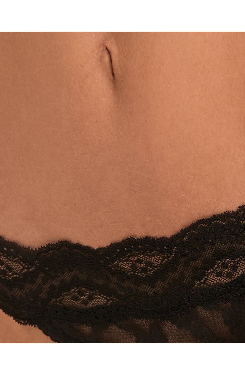 Adore Me Maylis Thong Panties, Alternate, color, Black