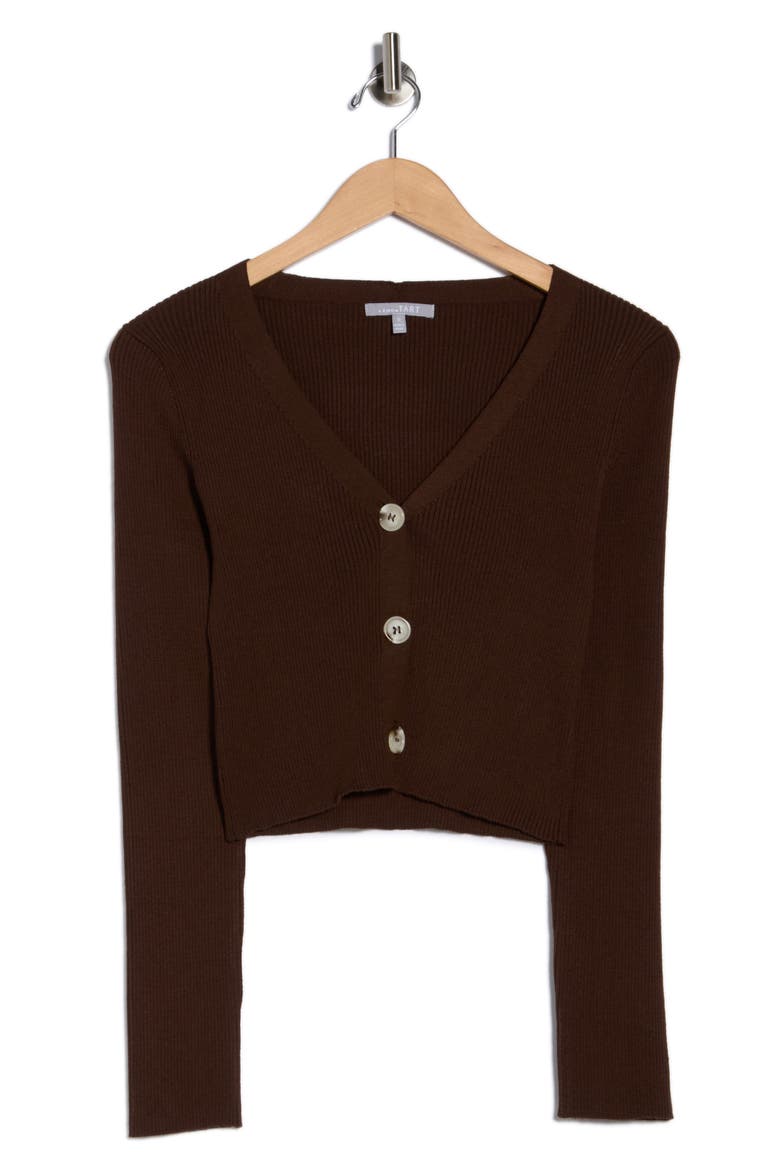 Myka V-Neck Cardigan, Alternate, color, COCOA