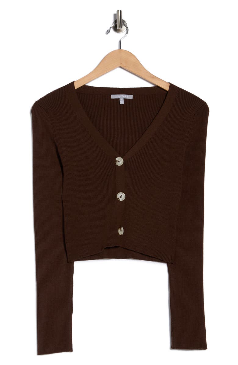 Tart Myka V-Neck Cardigan, Alternate, color, Cocoa