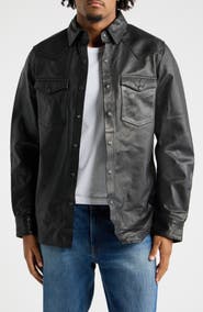 Schott NYC Western Leather Shirt Jacket