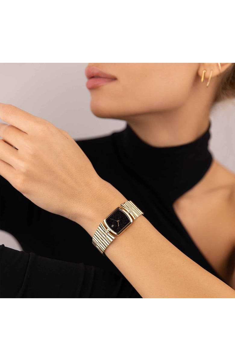 VANNA Amare Gemstone Watch, Alternate, color, Black Sandstone-Gold